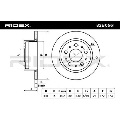 Brake Disc RIDEX 82B0561 82B0561 - photo 3