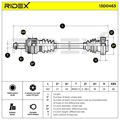 Drive Shaft RIDEX 13D0463 13D0463 - photo 5