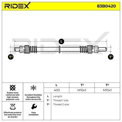Brake Hose RIDEX 83B0420 83B0420 - photo 6