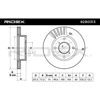 Brake Disc RIDEX 82B0313 82B0313 - photo 5