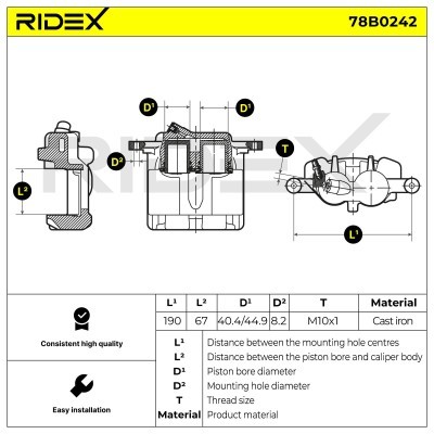 Brake Caliper RIDEX 78B0242 78B0242 - photo 6