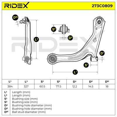 Control Arm RIDEX 273C0809 273C0809 - photo 3