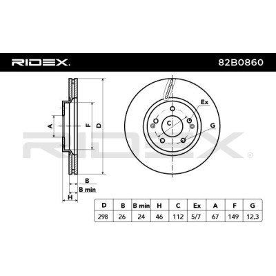 Brake Disc RIDEX 82B0860 82B0860 - photo 3