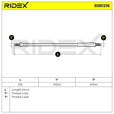 Brake Hose RIDEX 83B1216 83B1216 - photo 5