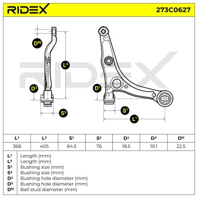 Control Arm RIDEX 273C0627 273C0627 - photo 6