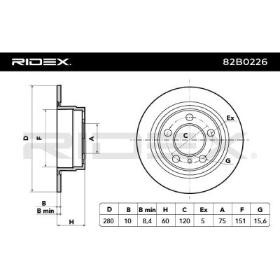 Brake Disc RIDEX 82B0226 82B0226 - photo 4