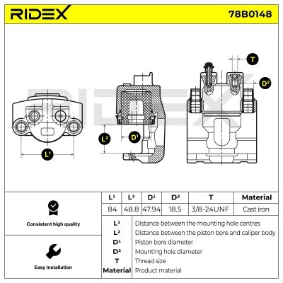 Brake Caliper RIDEX 78B0148 78B0148 - photo 4