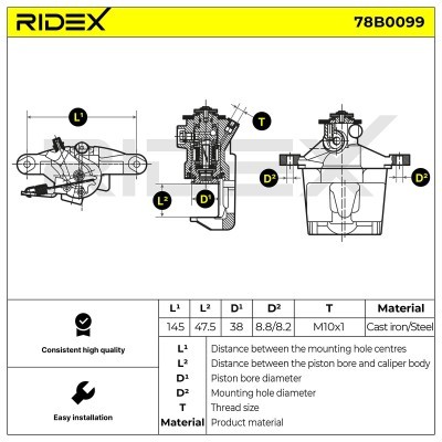 Brake Caliper RIDEX 78B0099 78B0099 - photo 4