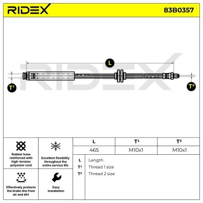Brake Hose RIDEX 83B0357 83B0357 - photo 2