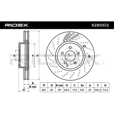 Brake Disc RIDEX 82B0512 82B0512 - photo 3