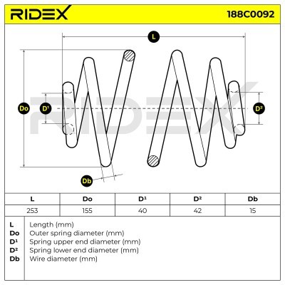 Suspension Spring RIDEX 188C0092 188C0092 - photo 4