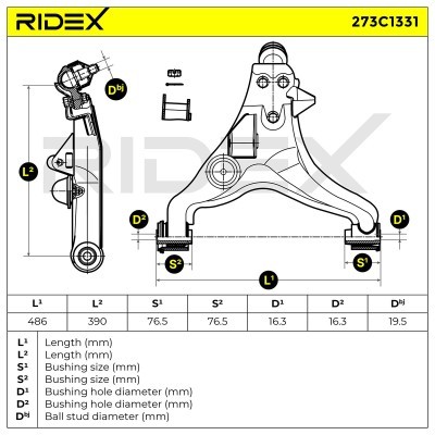 Control Arm RIDEX 273C1331 273C1331 - photo 6