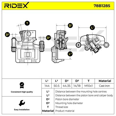 Brake Caliper RIDEX 78B1285 78B1285 - photo 6