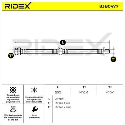 Brake Hose RIDEX 83B0477 83B0477 - photo 6