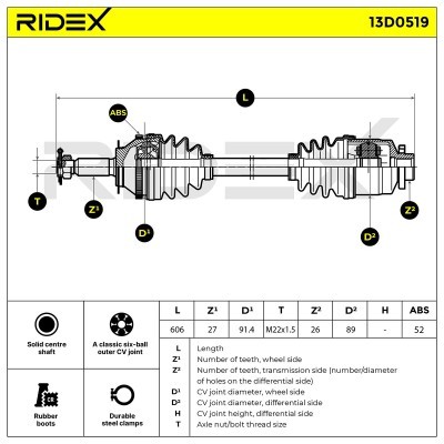 Drive Shaft RIDEX 13D0519 13D0519 - photo 7