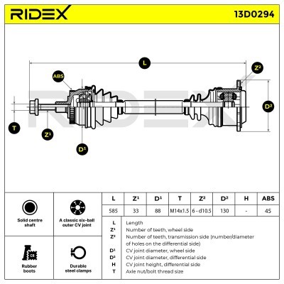 Drive Shaft RIDEX 13D0294 13D0294 - photo 6