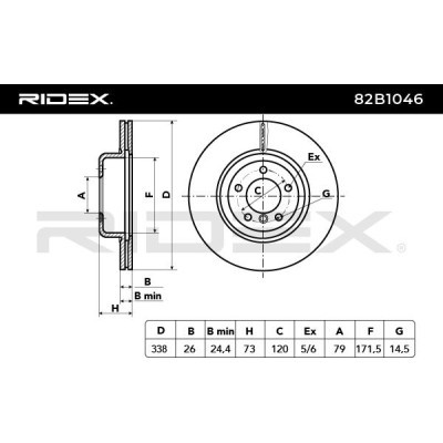 Brake Disc RIDEX 82B1046 82B1046 - photo 3