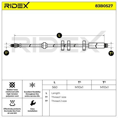 Brake Hose RIDEX 83B0527 83B0527 - photo 2
