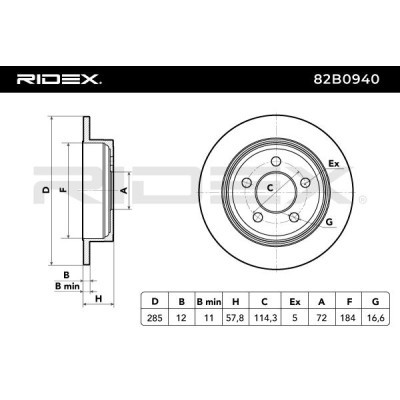 Brake Disc RIDEX 82B0940 82B0940 - photo 6
