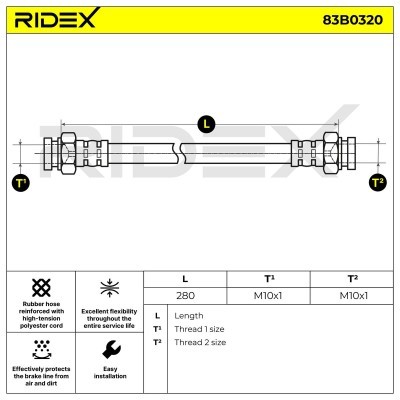 Brake Hose RIDEX 83B0320 83B0320 - photo 2