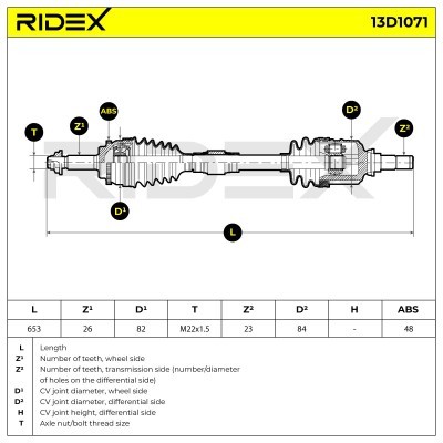 Drive Shaft RIDEX 13D1071 13D1071 - photo 7
