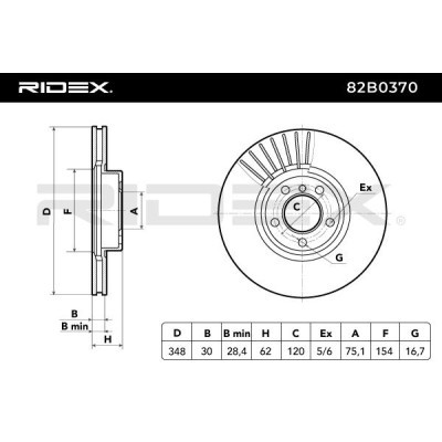 Brake Disc RIDEX 82B0370 82B0370 - photo 6