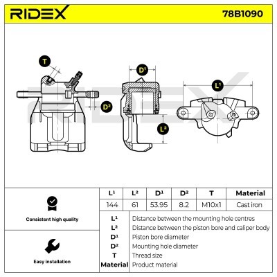 Brake Caliper RIDEX 78B1090 78B1090 - photo 5