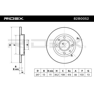 Brake Disc RIDEX 82B0052 82B0052 - photo 3