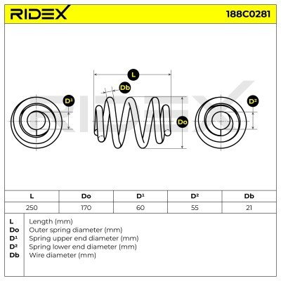 Suspension Spring RIDEX 188C0281 188C0281 - photo 5