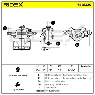 Brake Caliper RIDEX 78B1320 78B1320 - photo 6