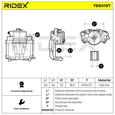 Brake Caliper RIDEX 78B0187 78B0187 - photo 5