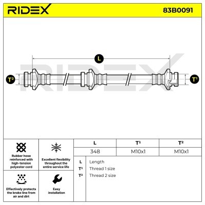 Brake Hose RIDEX 83B0091 83B0091 - photo 4