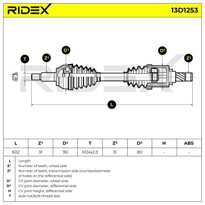 Drive Shaft RIDEX 13D1253 13D1253 - photo 7