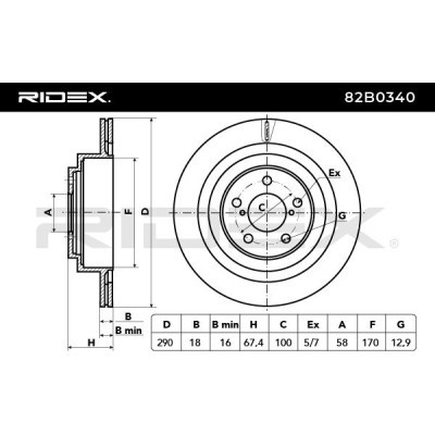 Brake Disc RIDEX 82B0340 82B0340 - photo 3