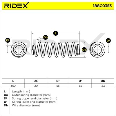 Suspension Spring RIDEX 188C0353 188C0353 - photo 5