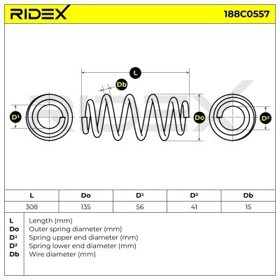 Suspension Spring RIDEX 188C0557 188C0557 - photo 4