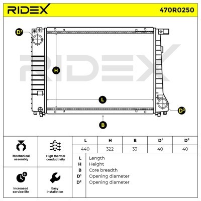 Radiator, Engine Cooling RIDEX 470R0250 470R0250 - photo 5