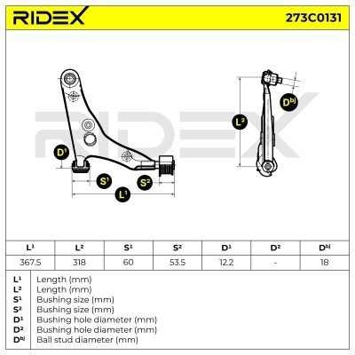 Control Arm RIDEX 273C0131 273C0131 - photo 6