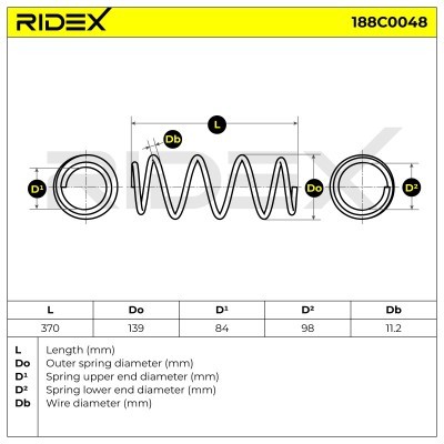 Suspension Spring RIDEX 188C0048 188C0048 - photo 2