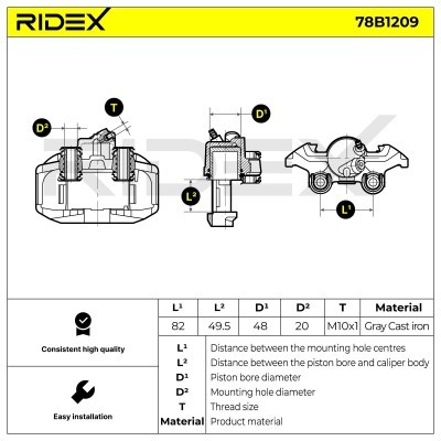 Brake Caliper RIDEX 78B1209 78B1209 - photo 5