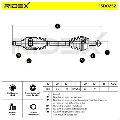 Drive Shaft RIDEX 13D0252 13D0252 - photo 6