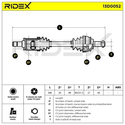 Drive Shaft RIDEX 13D0052 13D0052 - photo 6