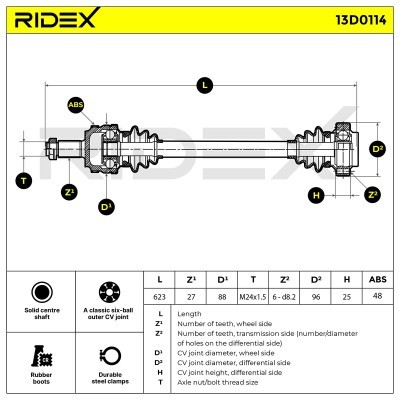 Drive Shaft RIDEX 13D0114 13D0114 - photo 7