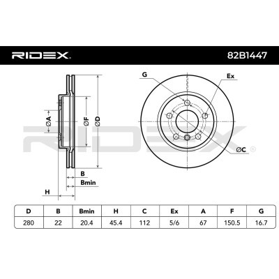 Brake Disc RIDEX 82B1447 82B1447 - photo 6