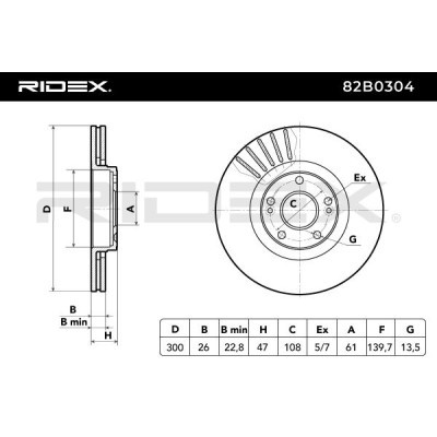 Brake Disc RIDEX 82B0304 82B0304 - photo 6