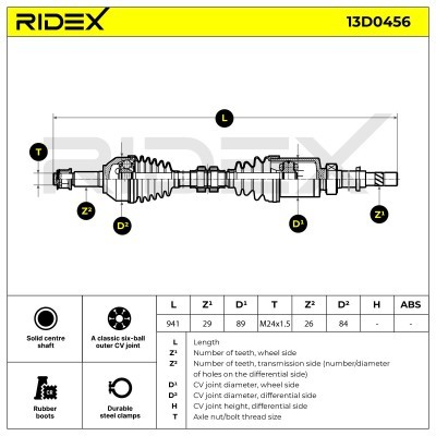Drive Shaft RIDEX 13D0456 13D0456 - photo 7