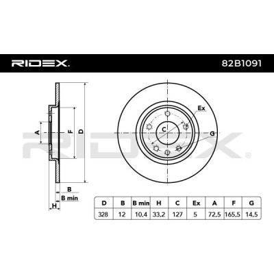 Brake Disc RIDEX 82B1091 82B1091 - photo 3