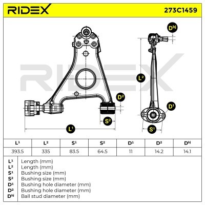 Control Arm RIDEX 273C1459 273C1459 - photo 8