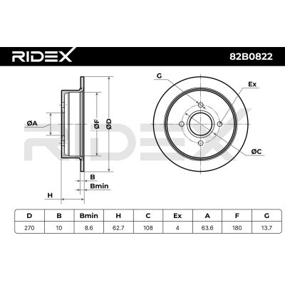 Brake Disc RIDEX 82B0822 82B0822 - photo 6