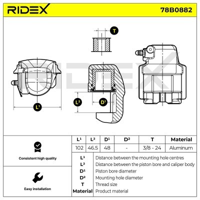 Brake Caliper RIDEX 78B0882 78B0882 - photo 3